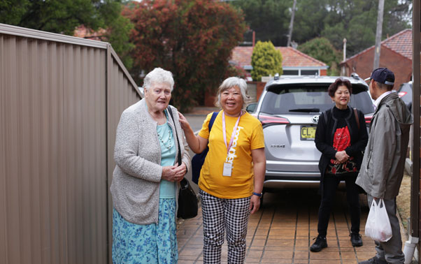 A Benevolent Society aged care employee with her elderly client